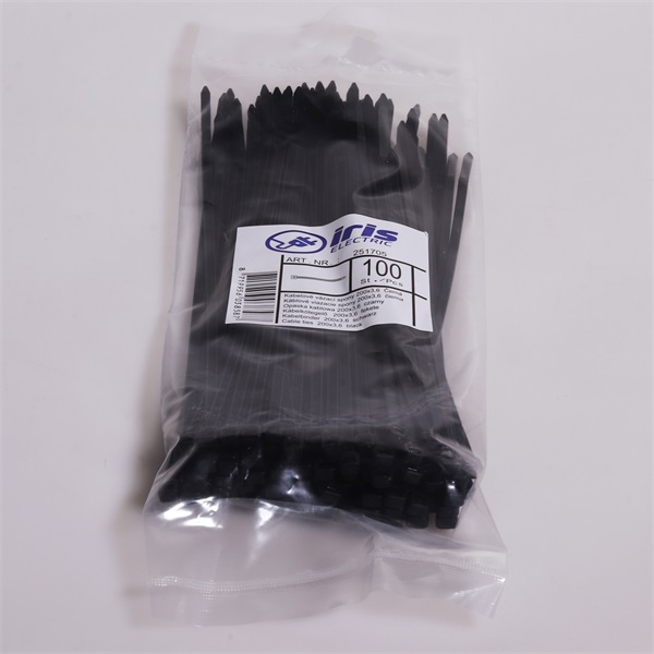 Iris Electric 100 db fekete 370x3,6mm kábelkötegelő, gyorskötöző, kötegelő, UV álló