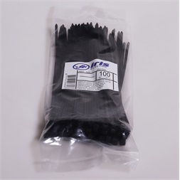 Iris Electric 100 db fekete 370x3,6mm kábelkötegelő, gyorskötöző, kötegelő, UV álló