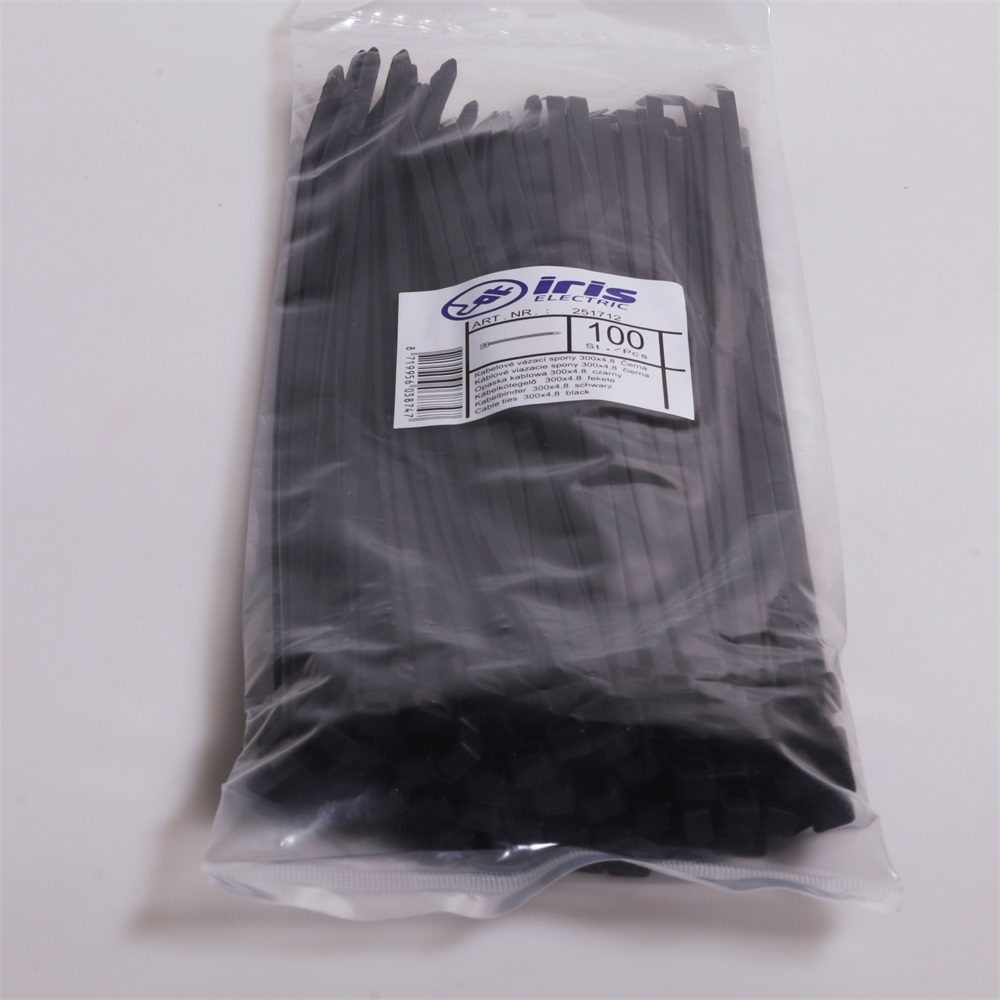 Iris Electric 100 db fekete 880x13,0mm kábelkötegelő, gyorskötöző, kötegelő, UV álló