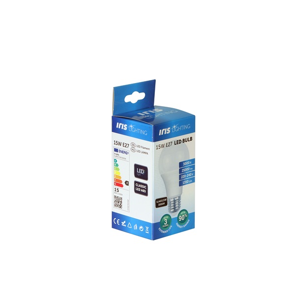 Iris Lighting E27 A65 15W/3000K/1380lm LED fényforrás (Újszerű)