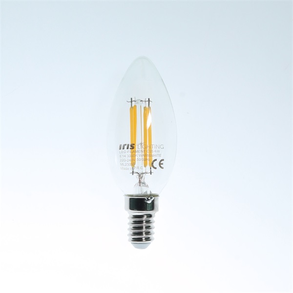 Iris Lighting Filament Candle Bulb E14 FLC35 4W/3000K/360lm gyertya LED fényforrás (Újracsomagolt)