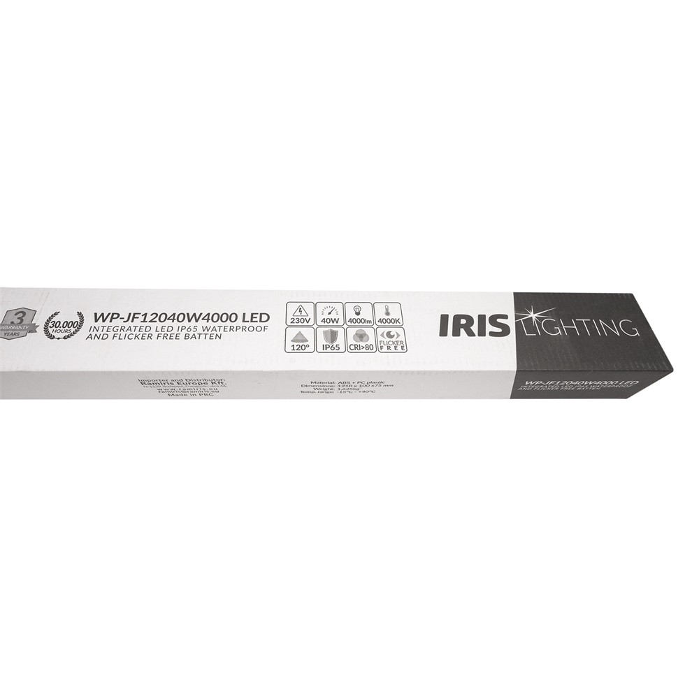 Iris Lighting JF120 integrált LED-es por-és páramentes lámpatest IP65 vibrálás mentes 40W 4000 lm 4000K