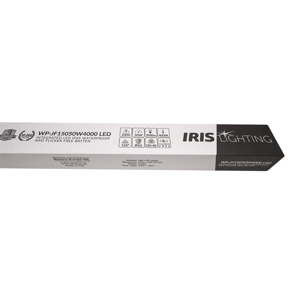 Iris Lighting JF150 integrált LED-es por-és páramentes lámpatest IP65 vibrálás mentes 60W 6000 lm 4000K