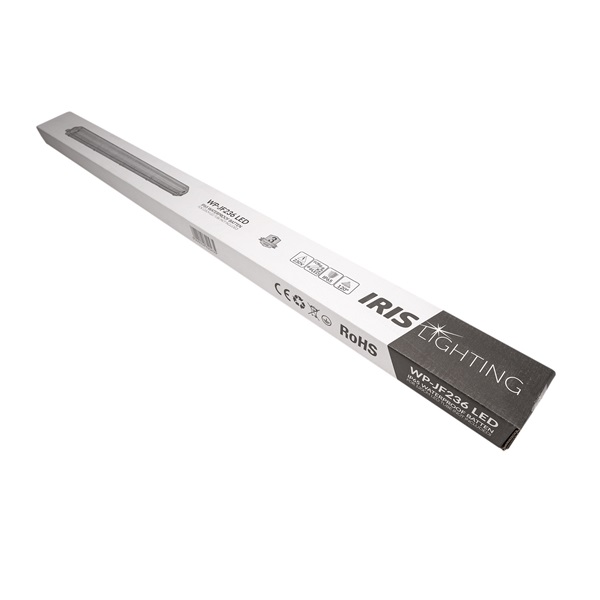 Iris Lighting JF236 T8 LED fénycsőre előkészített por- és páramentes lámpatest IP65 120cm fém békazárral