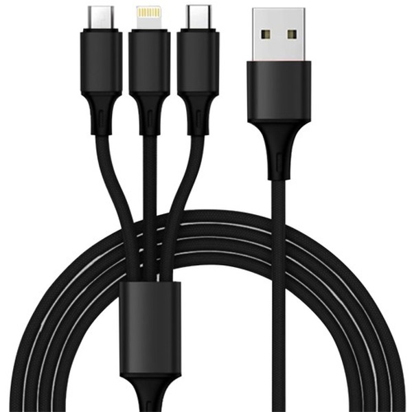 Izoxis USB fali töltő + Izoxis USB - USB Type-C/microUSB/Lightning kábel