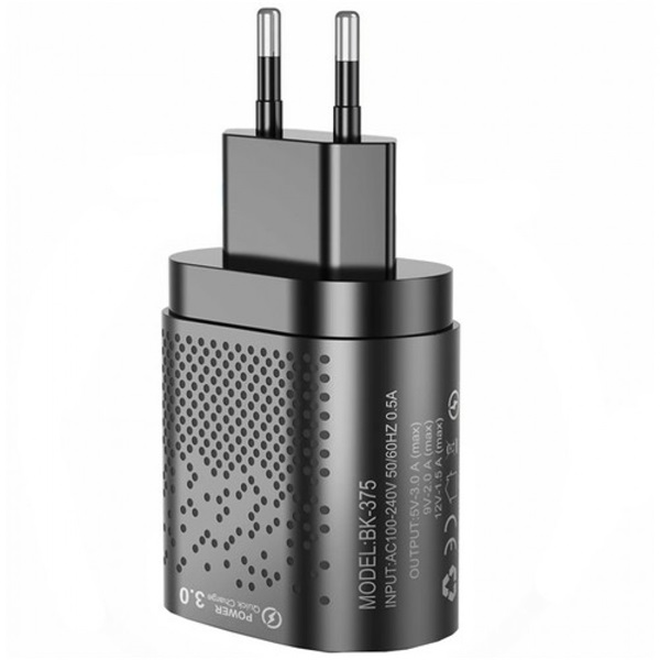 Izoxis USB fali töltő + Izoxis USB - USB Type-C/microUSB/Lightning kábel