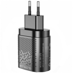 Izoxis USB fali töltő + Izoxis USB - USB Type-C/microUSB/Lightning kábel