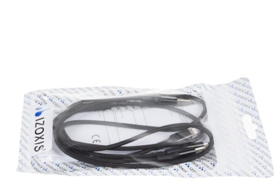 Izoxis 3in1 USB Type-C/microUSB/Lightning gyorstöltő kábel