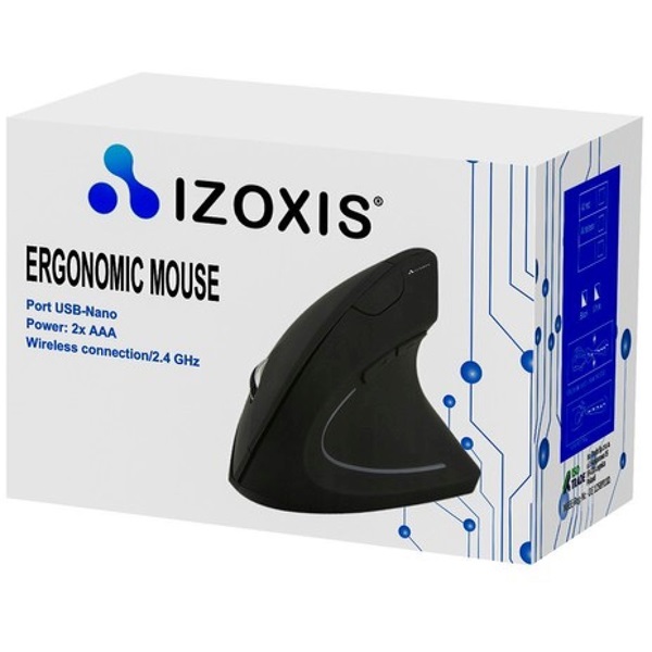 Izoxis ergonómikus vezeték nélküli egér (Újracsomagolt)