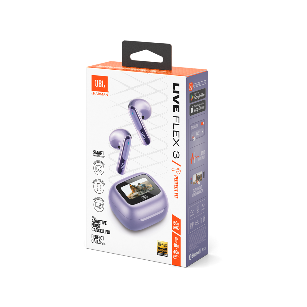 JBL Live Flex 3 True Wireless Bluetooth zajszűrős lila fülhallgató