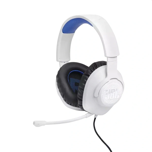 JBL Quantum 100 fehér-kék gamer headset
