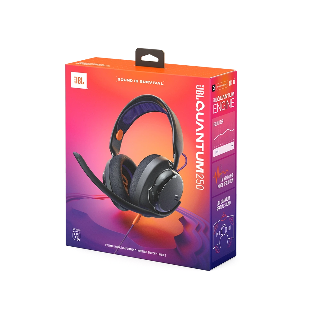 JBL Quantum 250 vezetékes fekete gamer headset