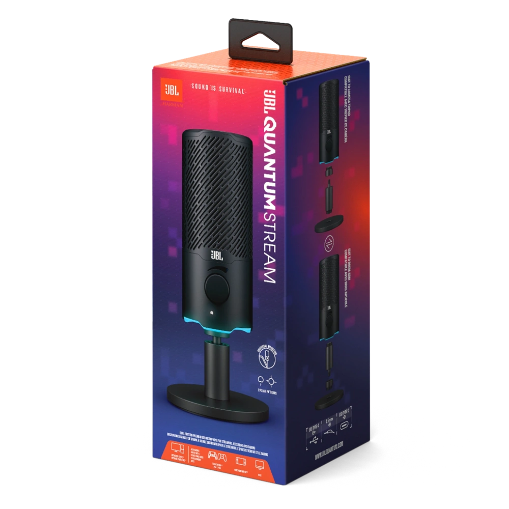 JBL Quantum Stream fekete streamer mikrofon
