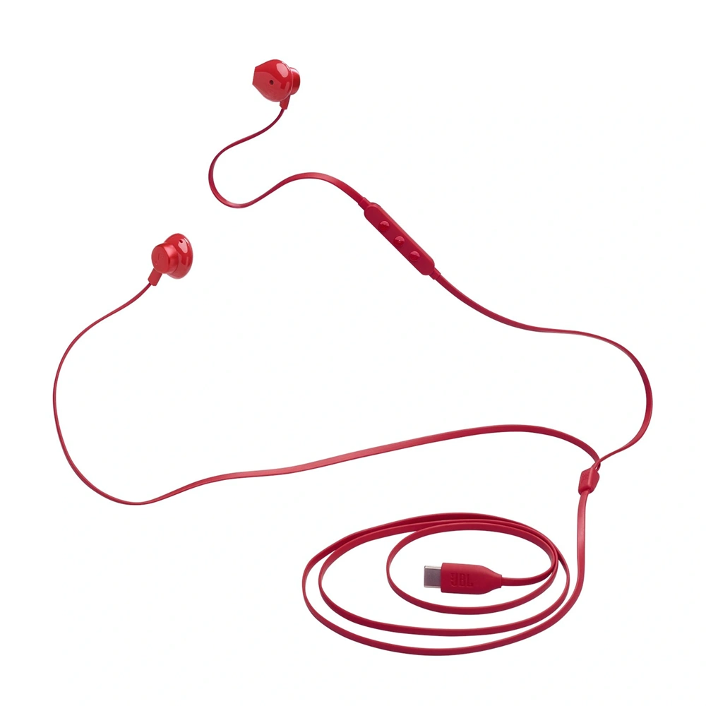 JBL T 305 C RED vezetékes USB C mikrofonos piros fülhallgató