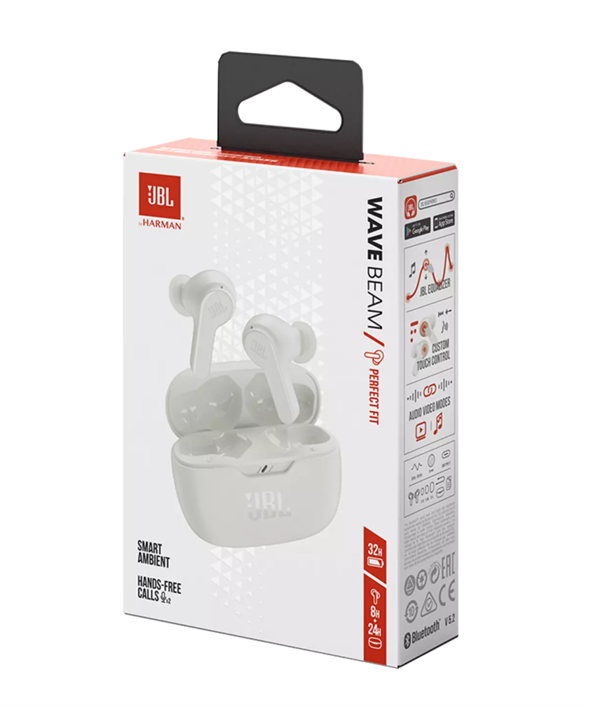JBL Wave Beam WHT True Wireless Bluetooth fehér fülhallgató