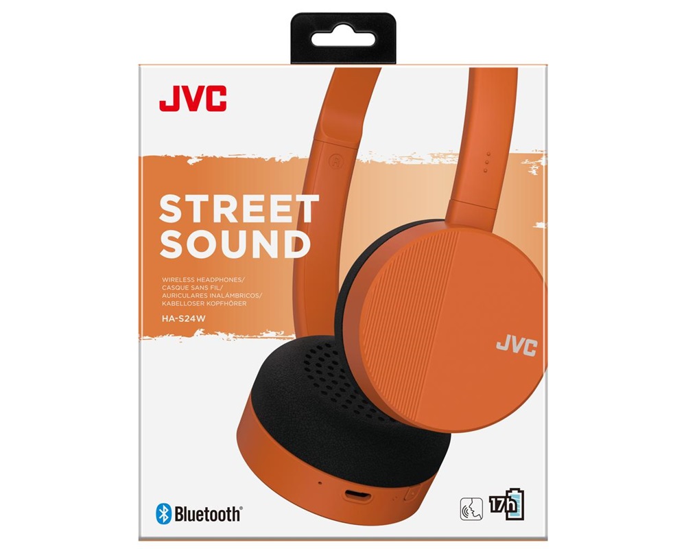 JVC HA-S24W-D Bluetooth narancs fejhallgató