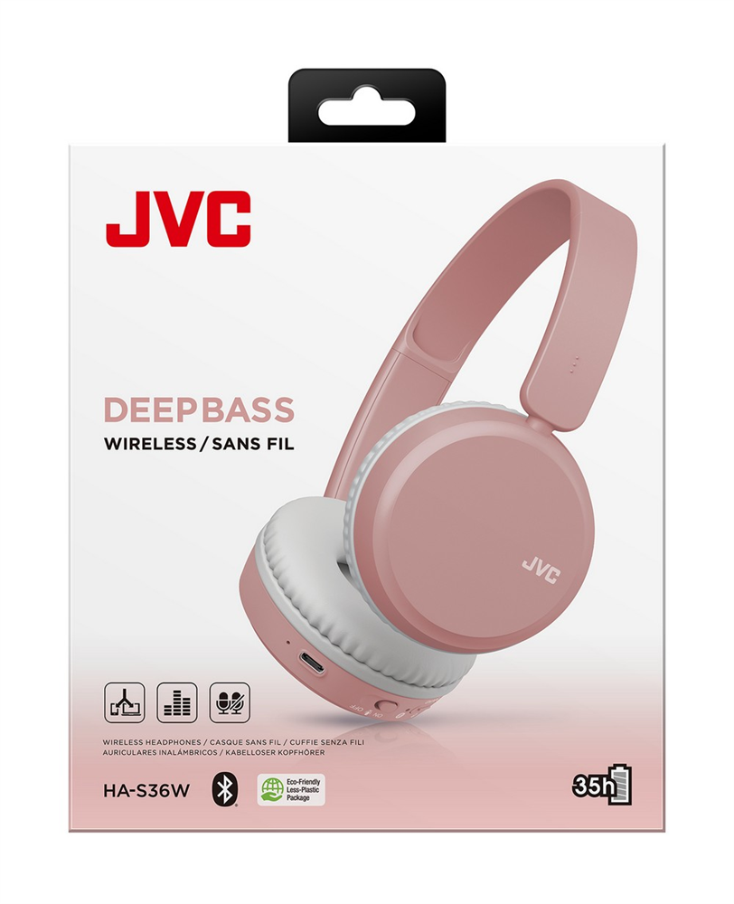JVC HA-S36W-P-U púder rózsaszín Bluetooth fejhallgató