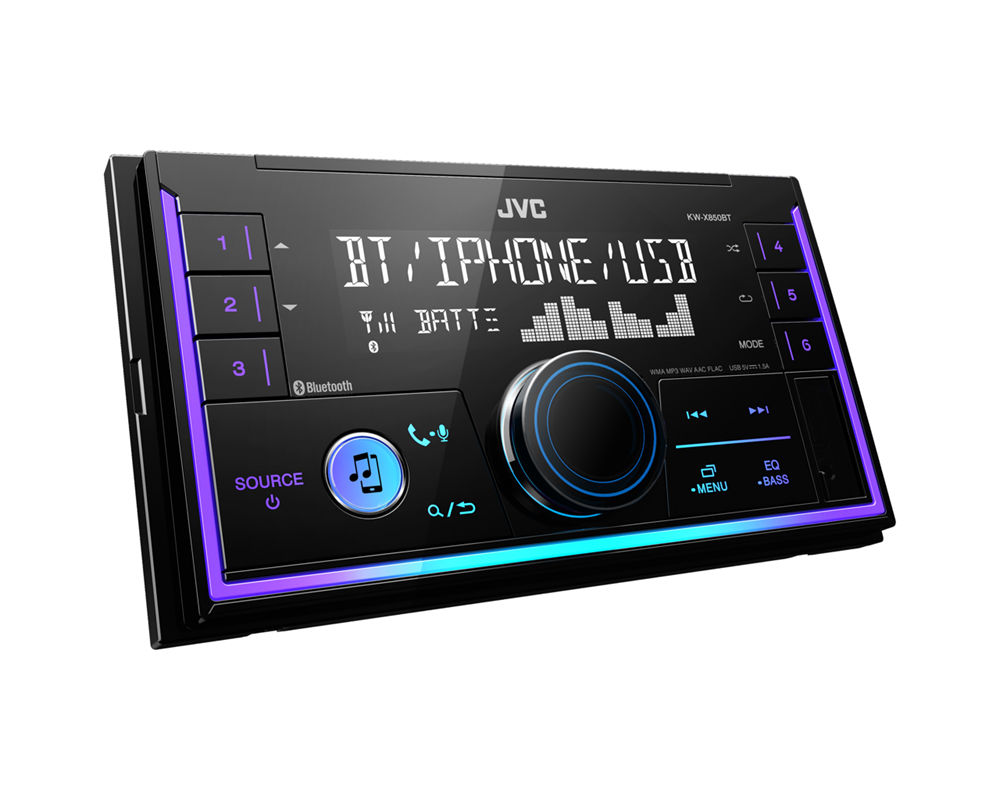 JVC KW-X850BT 2DIN Bluetooth/USB/AUX mechanika nélküli autóhifi fejegység (Újszerű)