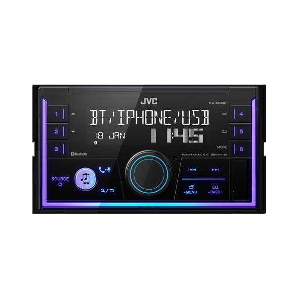 JVC KW-X850BT 2DIN Bluetooth/USB/AUX mechanika nélküli autóhifi fejegység (Újszerű)