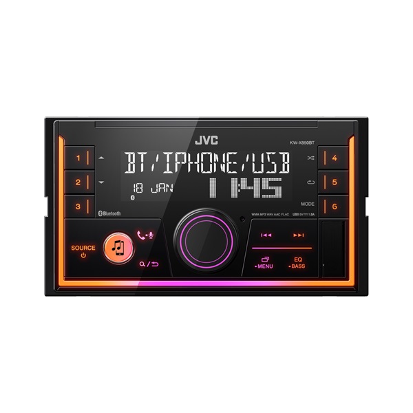 JVC KW-X850BT 2DIN Bluetooth/USB/AUX mechanika nélküli autóhifi fejegység (Újszerű)