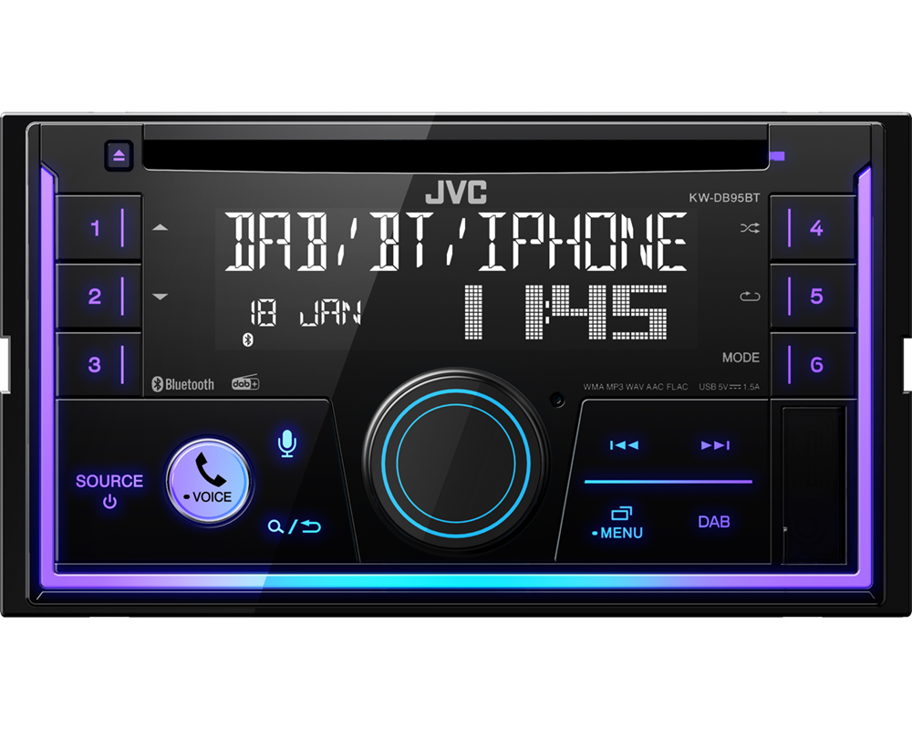 JVC KW-DB95BT 2DIN Bluetooth/USB/AUX autóhifi fejegység