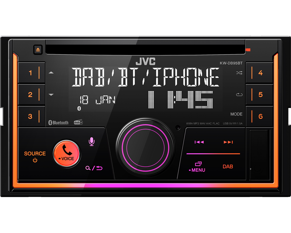 JVC KW-DB95BT 2DIN Bluetooth/USB/AUX autóhifi fejegység