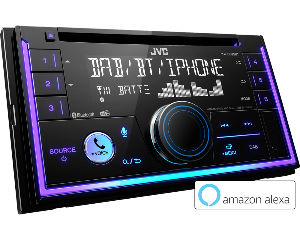 JVC KW-DB95BT 2DIN Bluetooth/USB/AUX autóhifi fejegység
