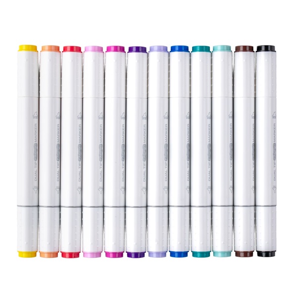 Jolly Airbrush Textile 12 darabos kétvégű színes textilmarker utántöltő készlet