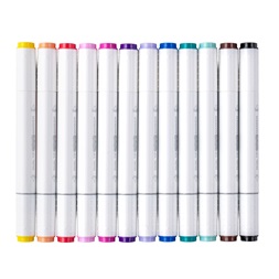 Jolly Airbrush Textile 12 darabos kétvégű színes textilmarker utántöltő készlet