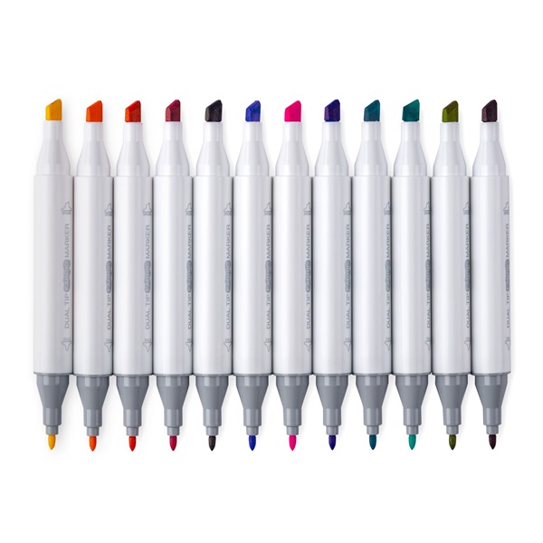 Jolly Airbrush Textile 12 darabos kétvégű színes textilmarker utántöltő készlet