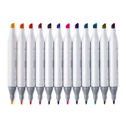 Jolly Airbrush Textile 12 darabos kétvégű színes textilmarker utántöltő készlet