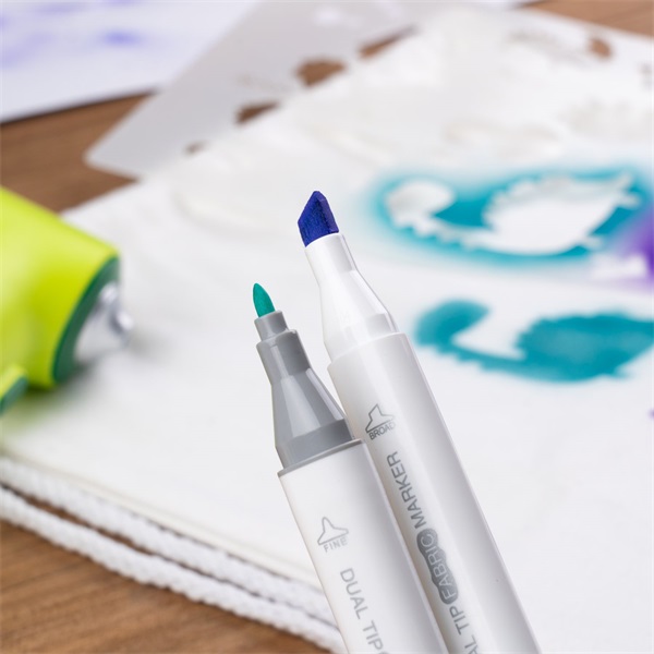 Jolly Airbrush Textile 12 darabos kétvégű színes textilmarker utántöltő készlet