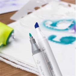 Jolly Airbrush Textile 12 darabos kétvégű színes textilmarker utántöltő készlet