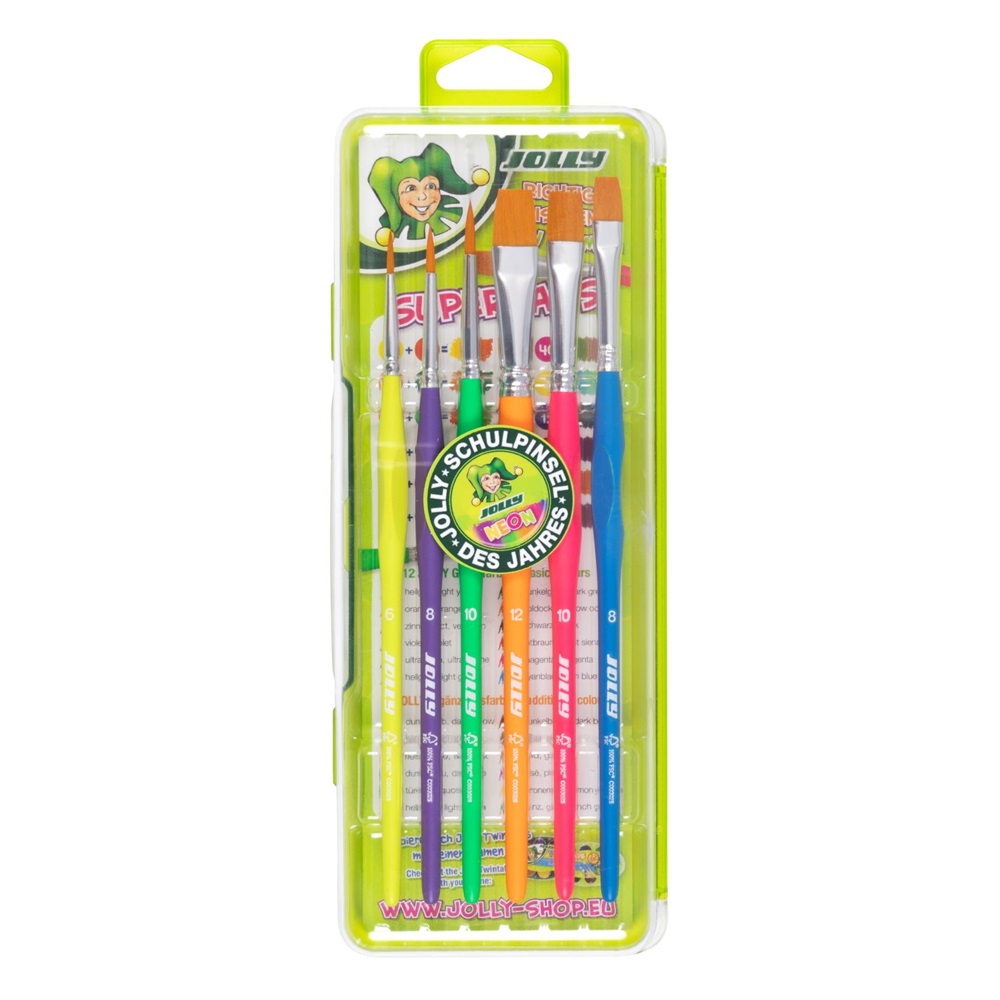 Jolly Neon 6 darabos ergonómikus fogós ecsetkészlet