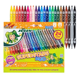 Jolly Superstars Duo 24 darabos kétvégű filctoll készlet
