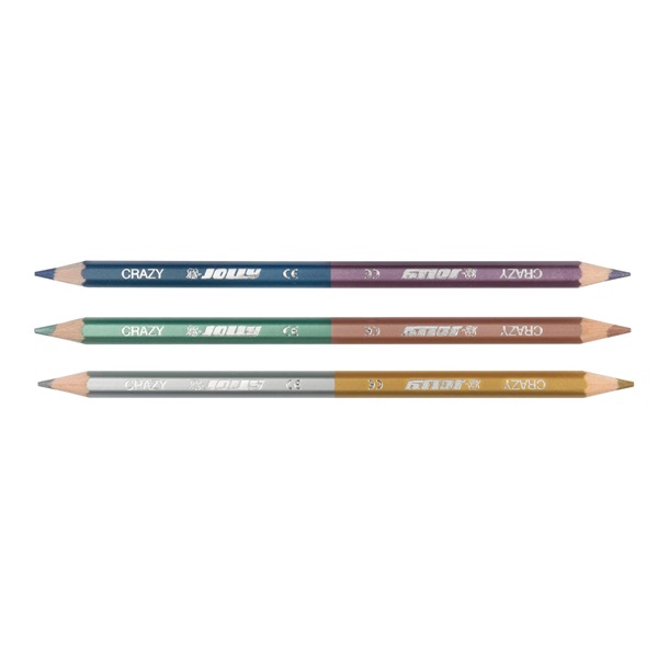 Jolly Superstick Crazy Metallic 3 db/6 szín kétvégű metál színesceruza készlet
