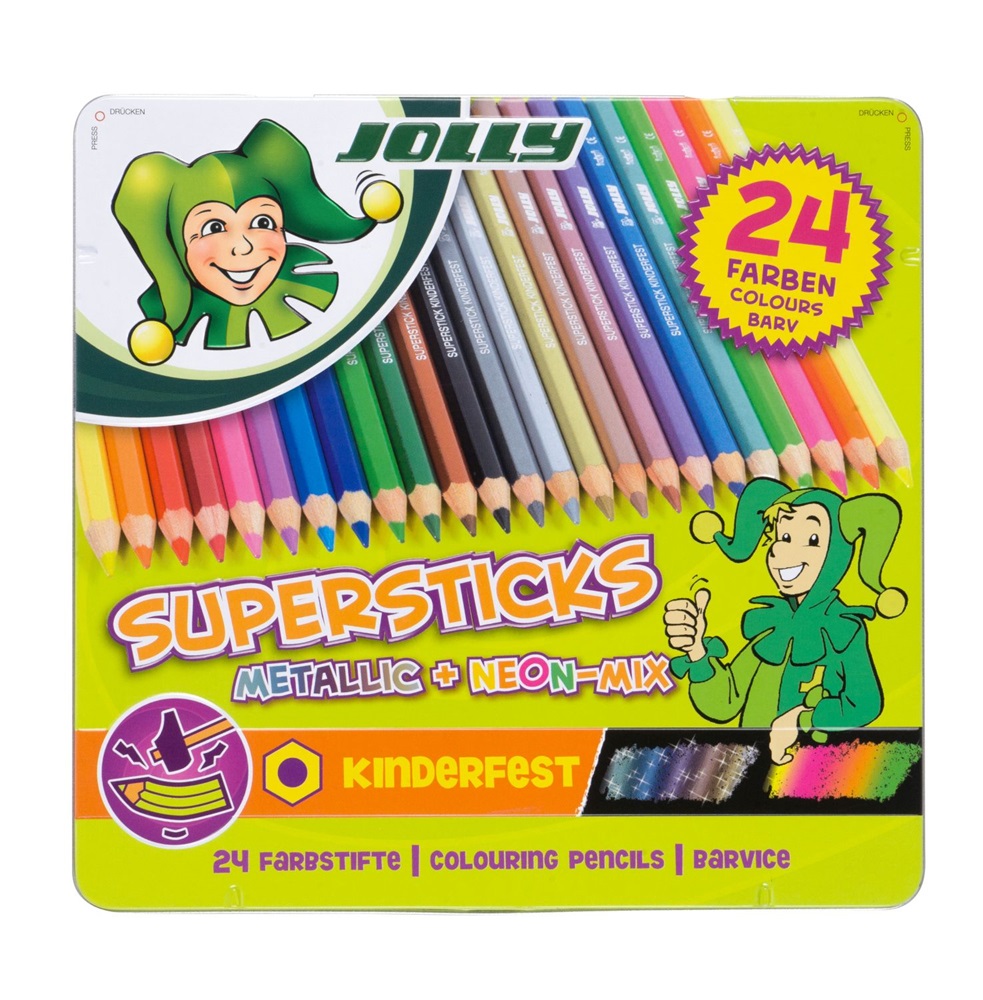 Jolly Superstick Kinderfest Metallic Mix 24 darabos színesceruza készlet