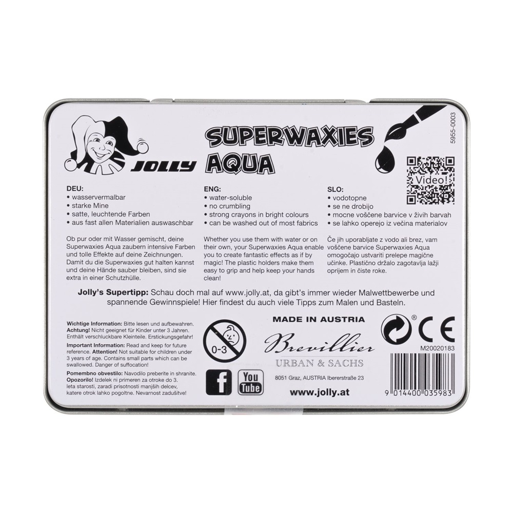 Jolly Superwaxies Aquarell 10 darabos zsírkréta készlet
