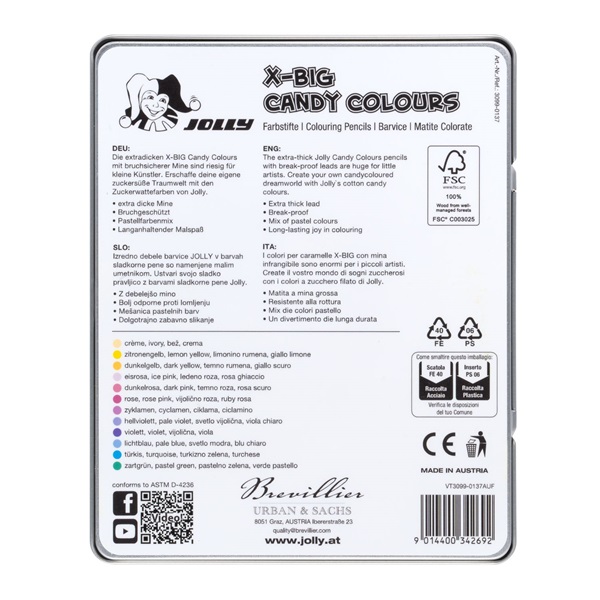 Jolly X-Big Candy Colours 12 darabos extra vastag színesceruza készlet