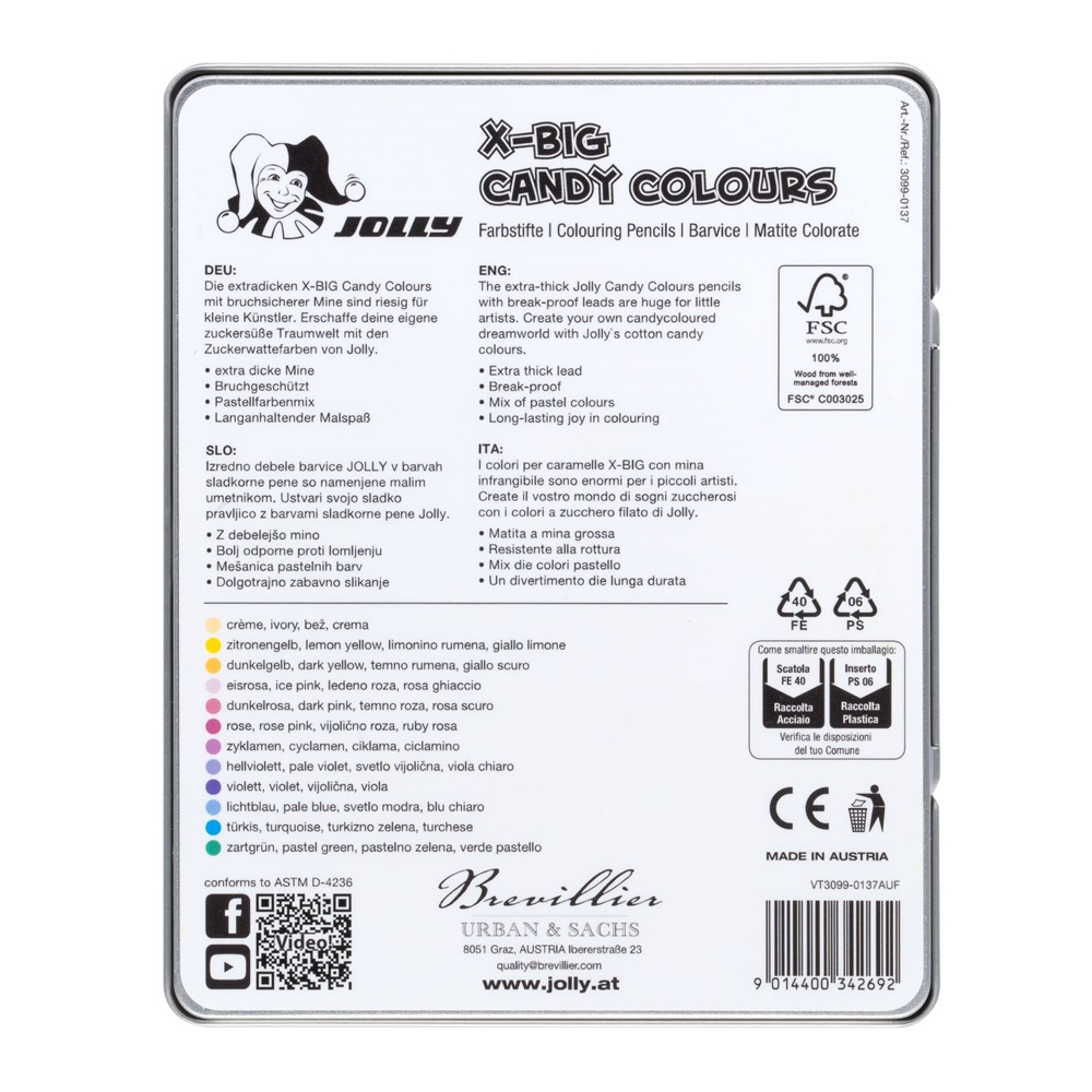 Jolly X-Big Candy Colours 12 darabos extra vastag színesceruza készlet