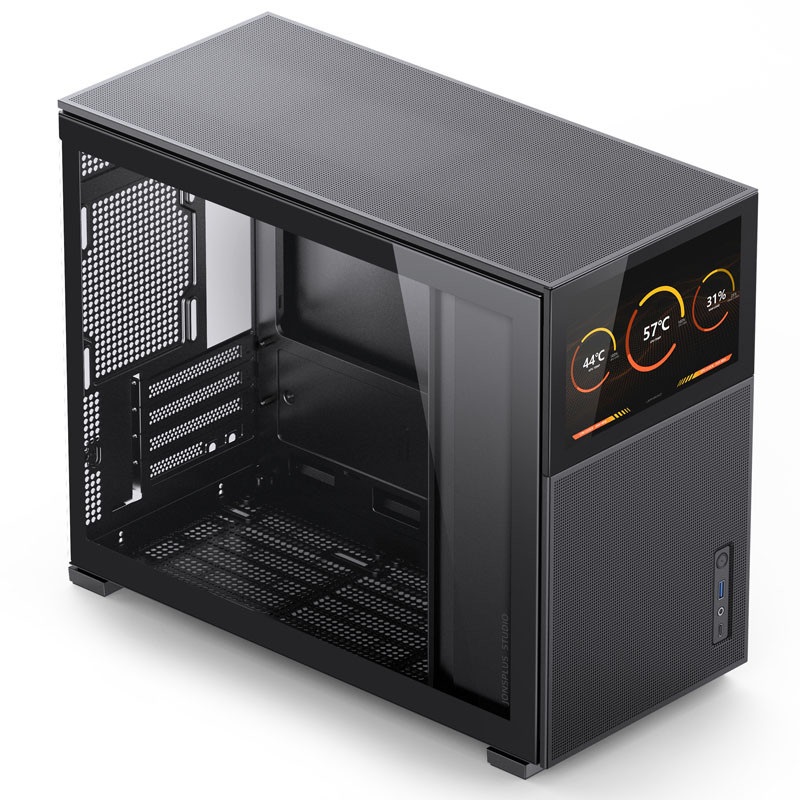 Jonsbo D31 MESH kijelzős mATX edzett üveg fekete ház