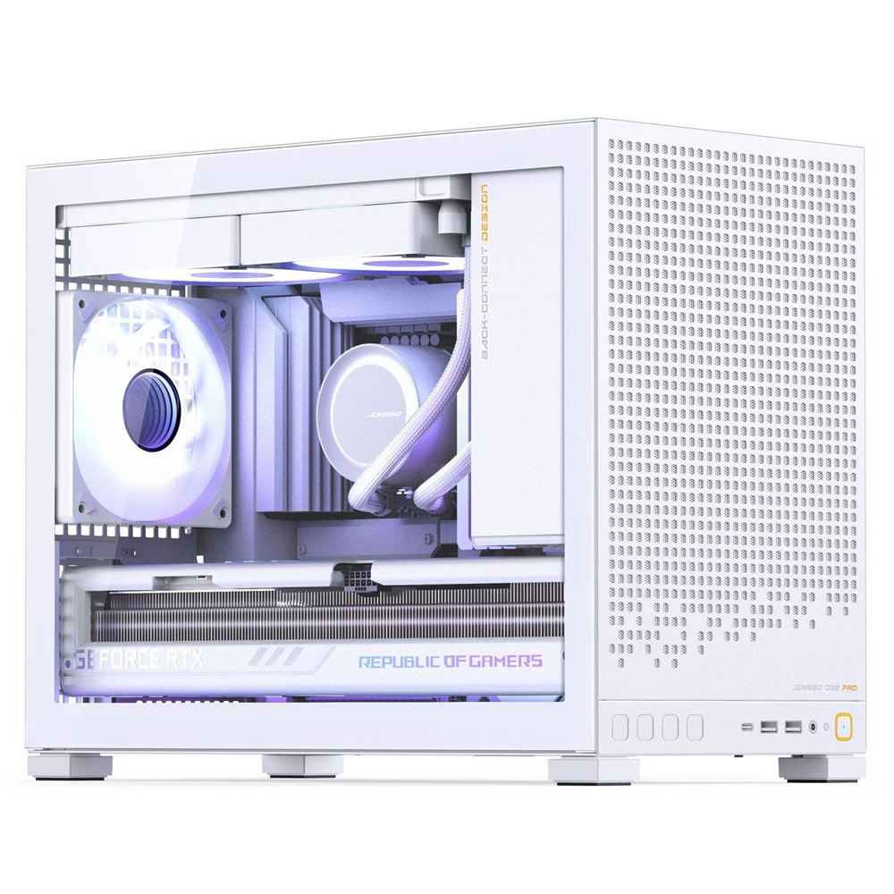 Jonsbo D32 PRO fehér mATX edzett üveg fehér ház