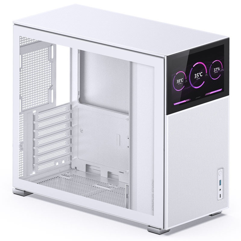 Jonsbo D41 ATX MESH kijelzős edzett üveg fehér ház