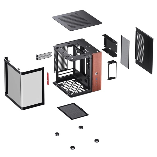 Jonsbo TK-0 mini-ITX edzett üveg fekete ház