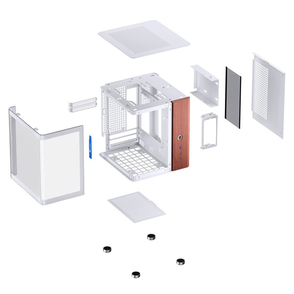 Jonsbo TK-0 mini-ITX,edzett üveg fehér ház