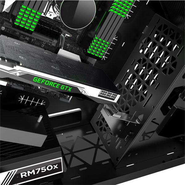 Jonsbo TR03-A Showcase ATX fekete edzett üveg ház