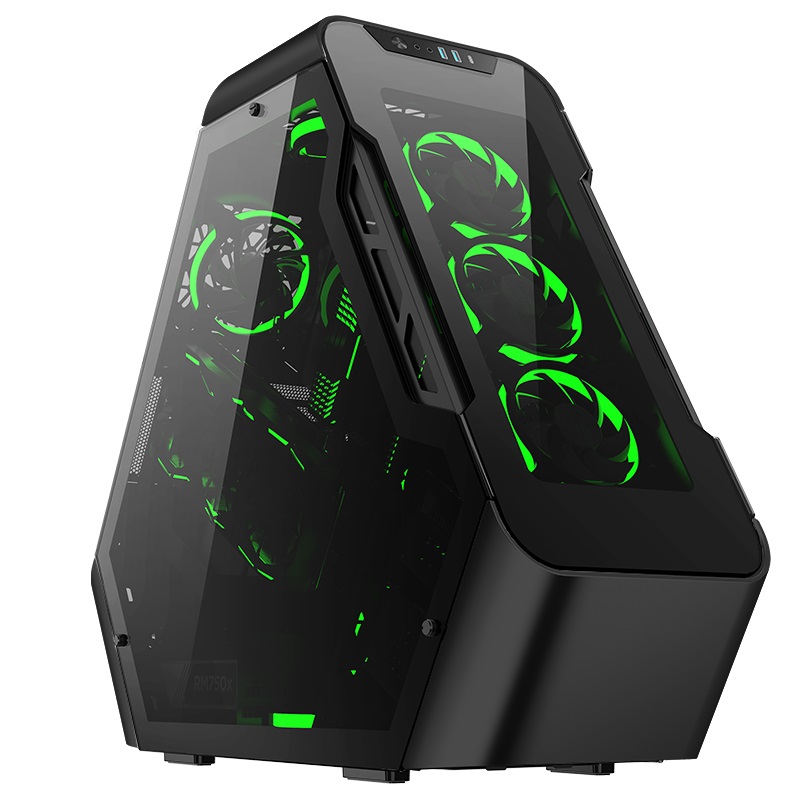 Jonsbo TR03-G Showcase ATX fekete edzett üveg ház