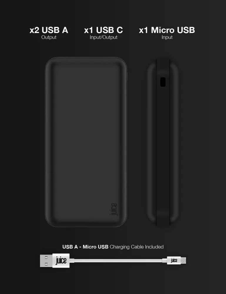 Juice JUI-PBANK-5-ECO-BLK ECO 5 15000mAh 15W fekete power bank