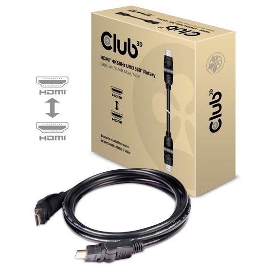 Club3D CAC-1360 2m HDMI 2.0 4K60Hz UHD 360 Rotary kábel