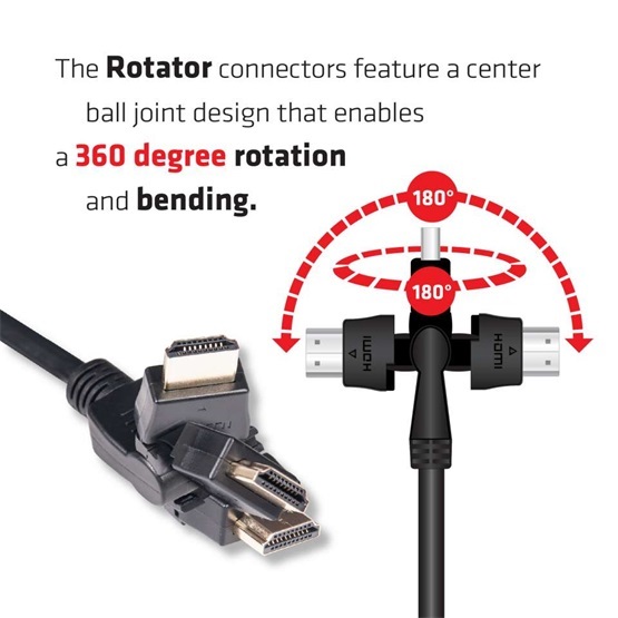 Club3D CAC-1360 2m HDMI 2.0 4K60Hz UHD 360 Rotary kábel
